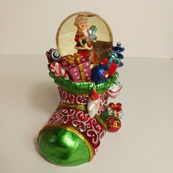 Christopher Radko Stocking Mini Snowglobe Christmas 4 x 4 Presents Santa Claus - Picture 2 of 12